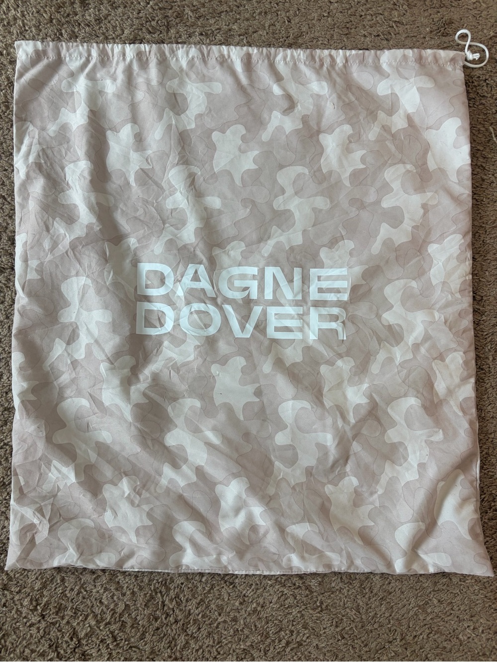 Dagne Dover Drawstring Dust Bag - Blush/cream & White Logo (see comment)
